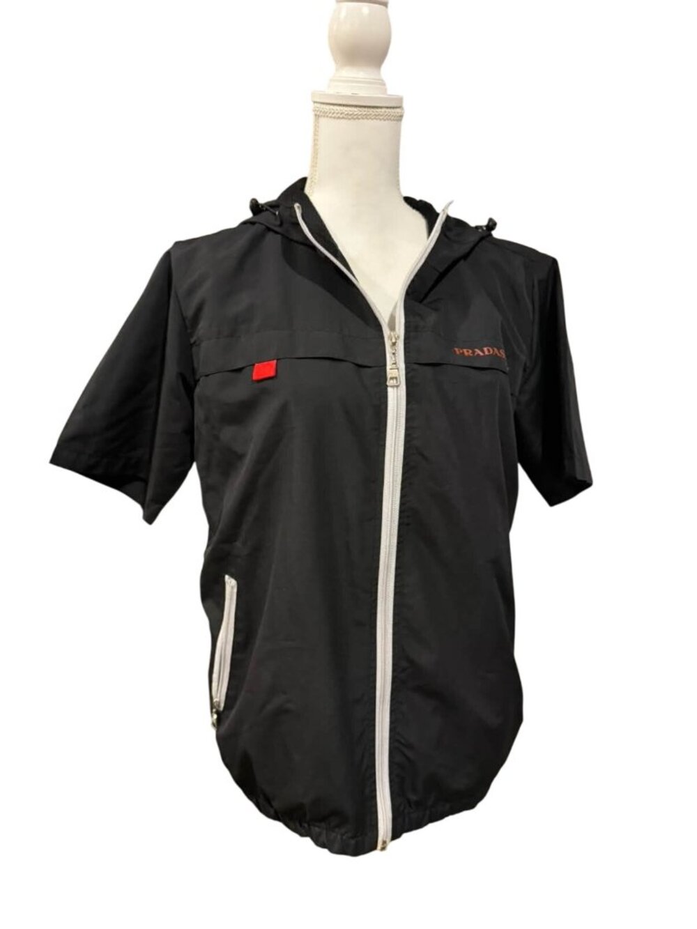 Prada Sport Hooded Short-Sleeve Windbreaker Jacket